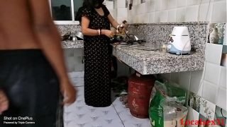 Black Dress Wife Sex With Kitchen